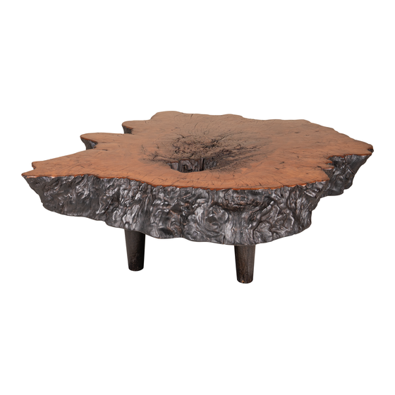 Coffee table lychee 142x135x45 sideview