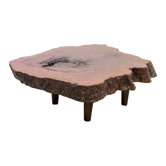 Coffee table lychee 130x132x45 sideview
