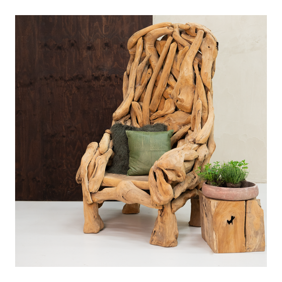 Chair mega root wood sideview