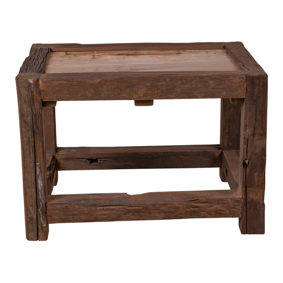 Coffee table petrified wood 65x45x45 sideview