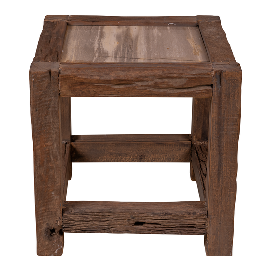 Coffee table petrified wood 45x45x45 sideview