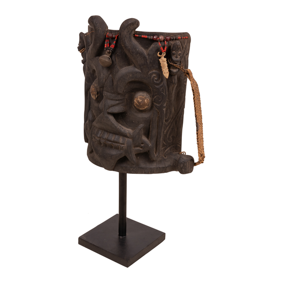Baby carrier wood on stand black
