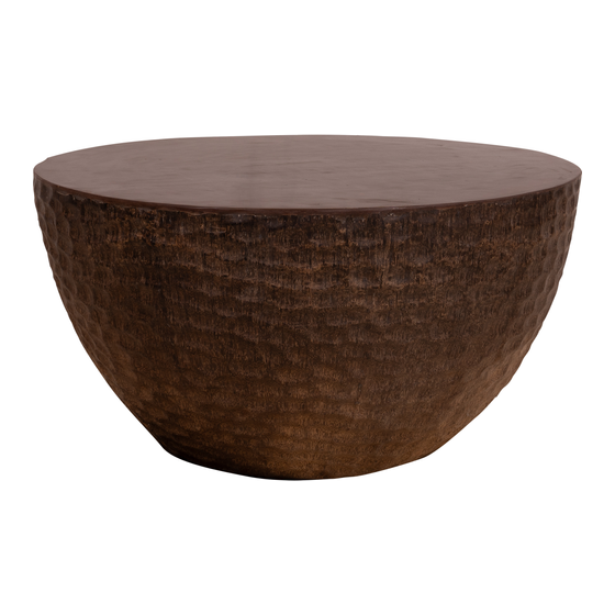 Coffee table coconutwood with metal top brown
