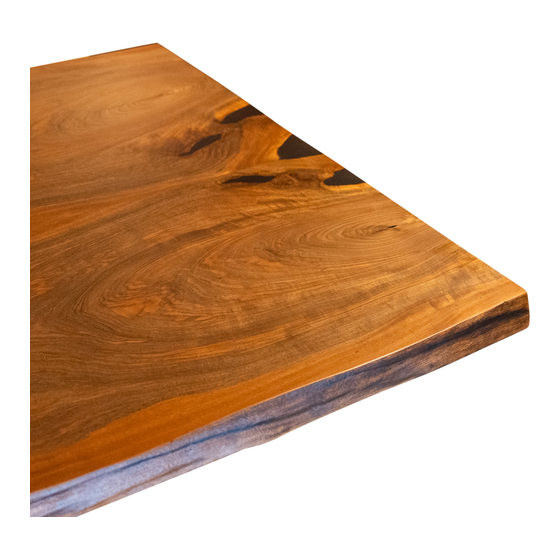 Table top walnut 260x110 2 piece sideview