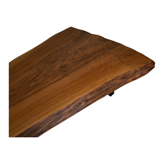 Coffee table walnut with 1 leg 170x76 sideview