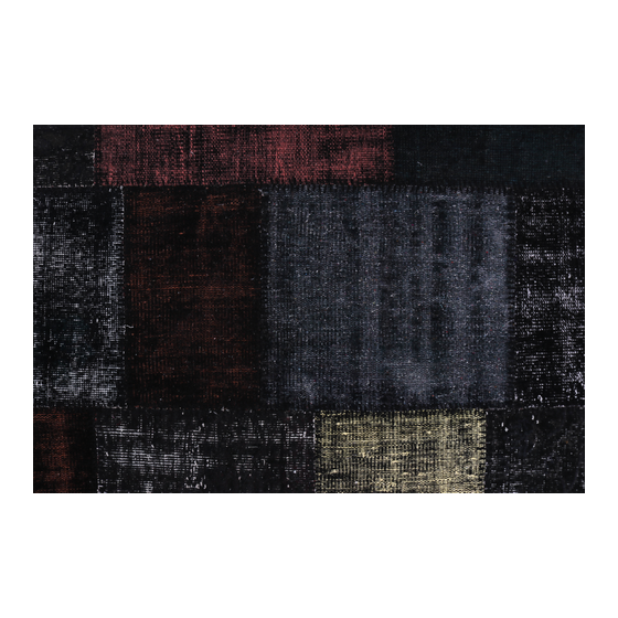 Tapijt patchwork zwart/roze 304x212 sideview