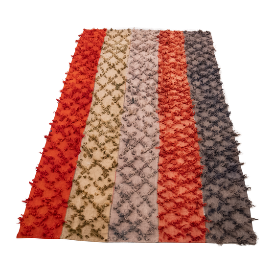 Carpet Tulu stripe orange/beige/grey/red/black 375x175 sideview