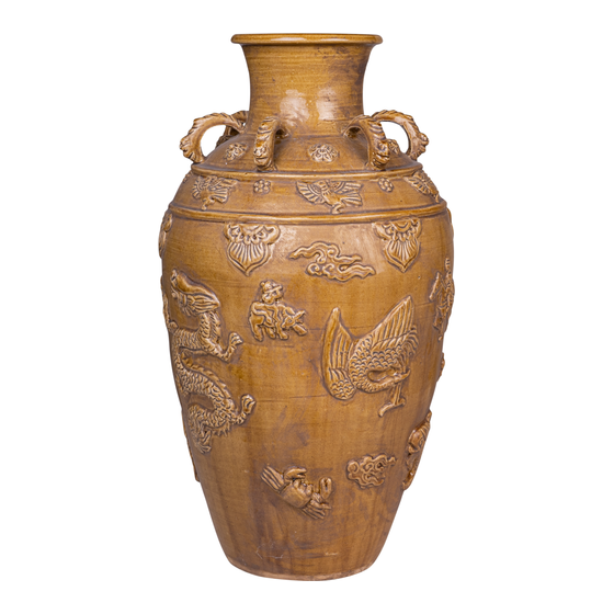 Vase with dragon yellow