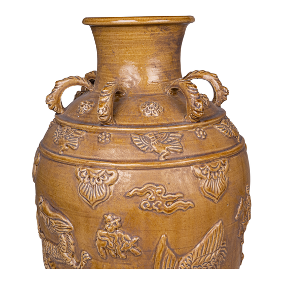 Vase with dragon yellow sideview