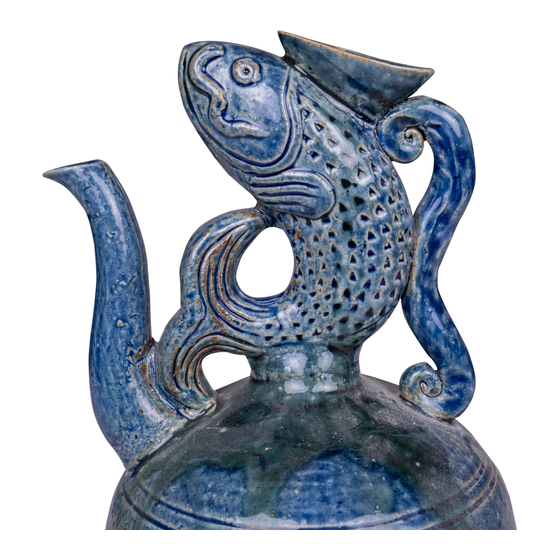 Vase fish blue sideview