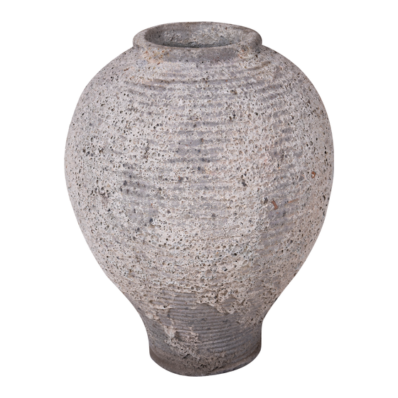 Vase with stripe white/grey