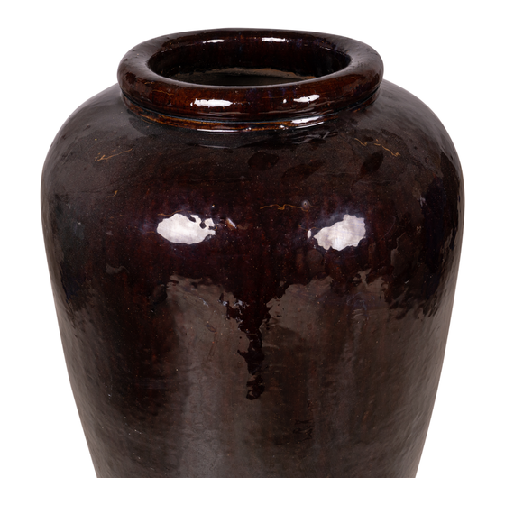 Vase red/black glazed sideview
