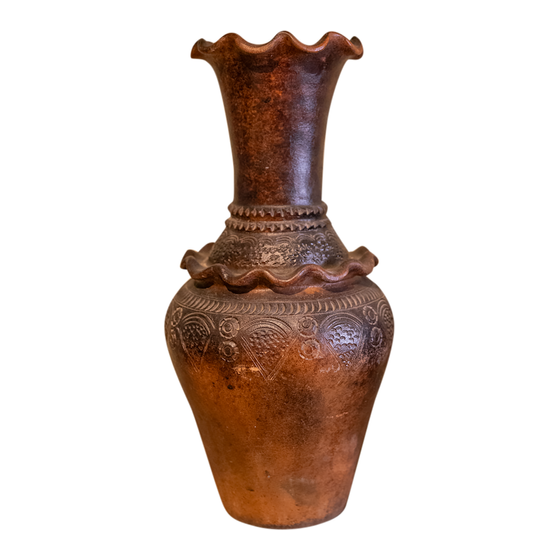 Vase  pattern brown Ø33x50