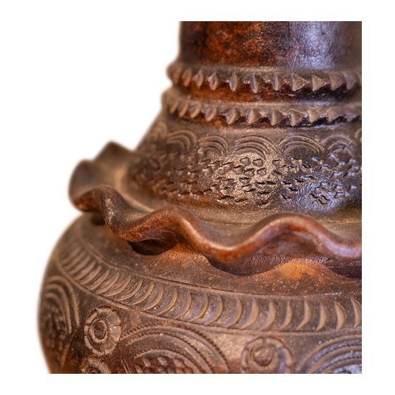 Vase  pattern brown Ø33x50 sideview