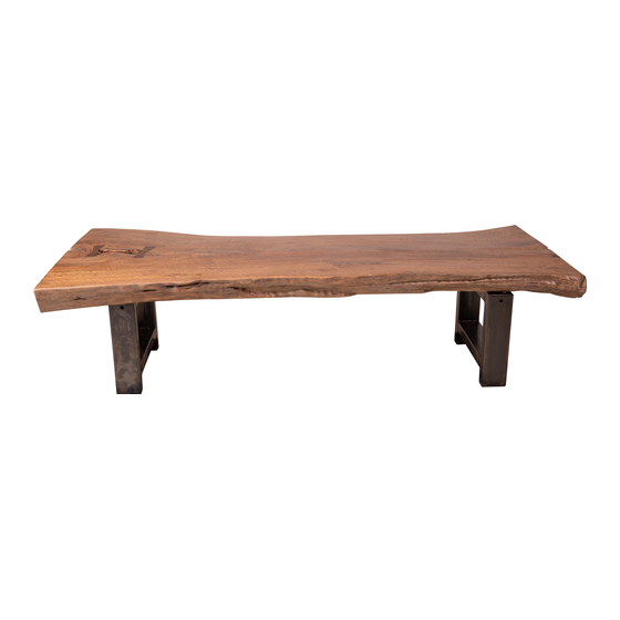 Coffee table mango wood brown 195x75x40 sideview