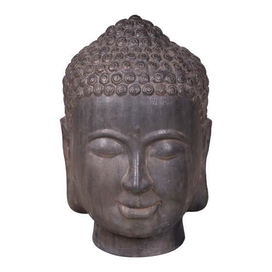Buddha head ceramic black 44x70 sideview