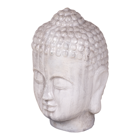 Boeddha hoofd keramiek wit 44x70