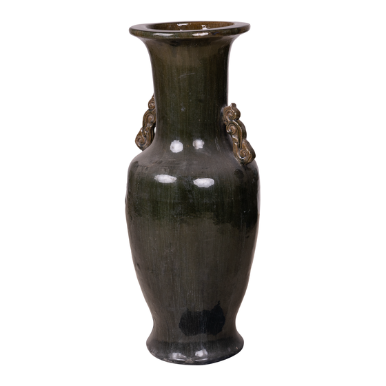 Vase with long neck green Ø40x100 sideview