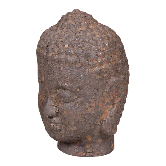 Buddha head ceramic brown 44x70 sideview