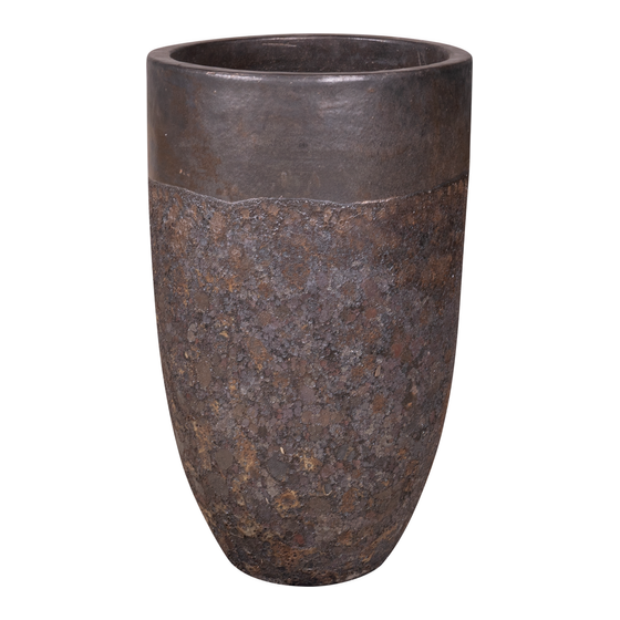 Pot with smooth rim grey Ø50x85 sideview