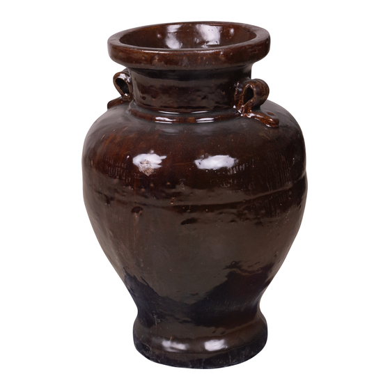 Vase brown with two ears Ø42x62