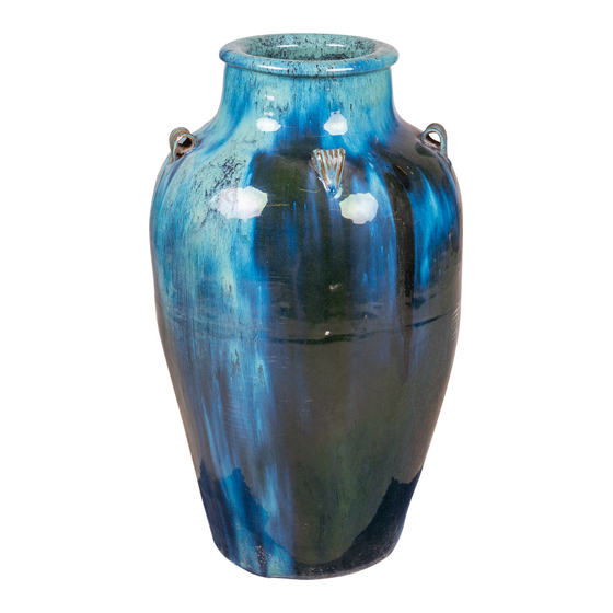 Vase green/turquoise Ø40x74 sideview