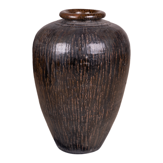 Vase brown running glazed Ø55x85