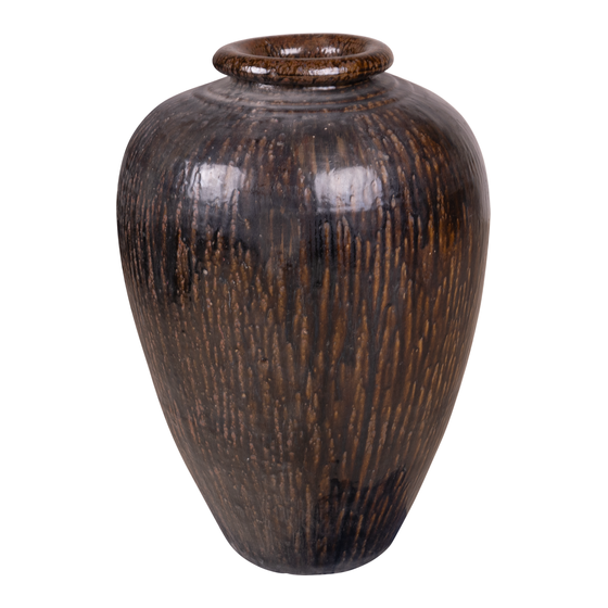 Vase brown running glazed Ø55x85 sideview
