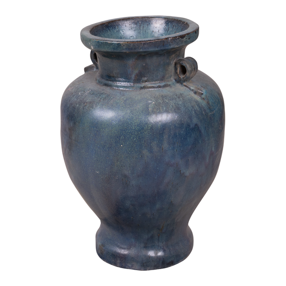 Vase blue with two ears Ø42x62