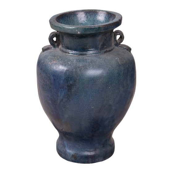 Vase blue with two ears Ø42x62 sideview
